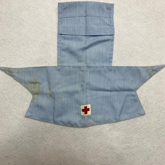 Vintage American Red Cross Volunteer  Dress L Blue White Uniform Stripe 1940s - Picture 12 of 14